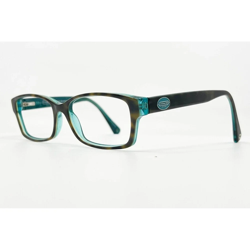 Coach Eyeglasses Womens Dark Tortoise Teal HC 6040 Brooklyn 52-16-135